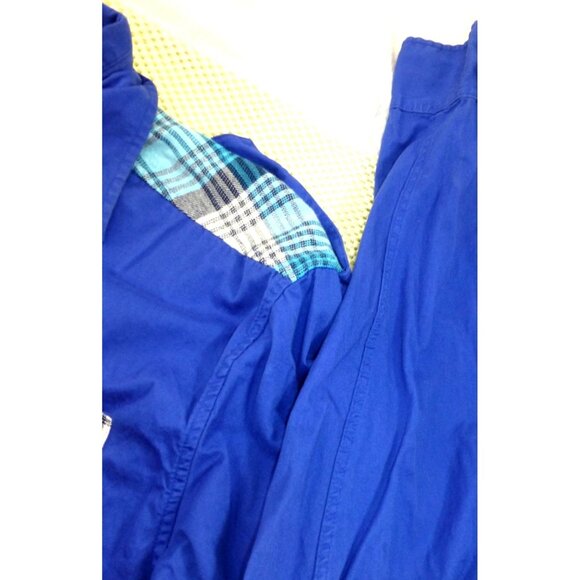 Tool Jeans Mens 4XL Blue Plaid Patchwork Long Sleeve Shirt With Graffiti Print - Picture 8 of 12